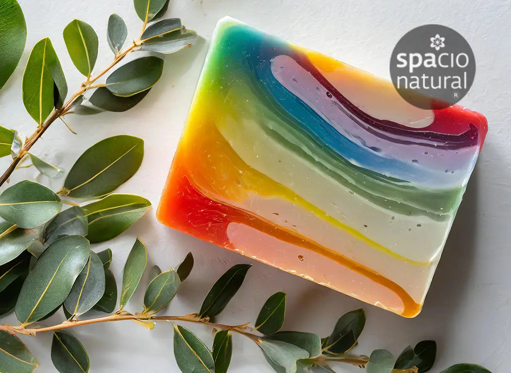 jabon artesanal hecho con colorantes de spacio natural