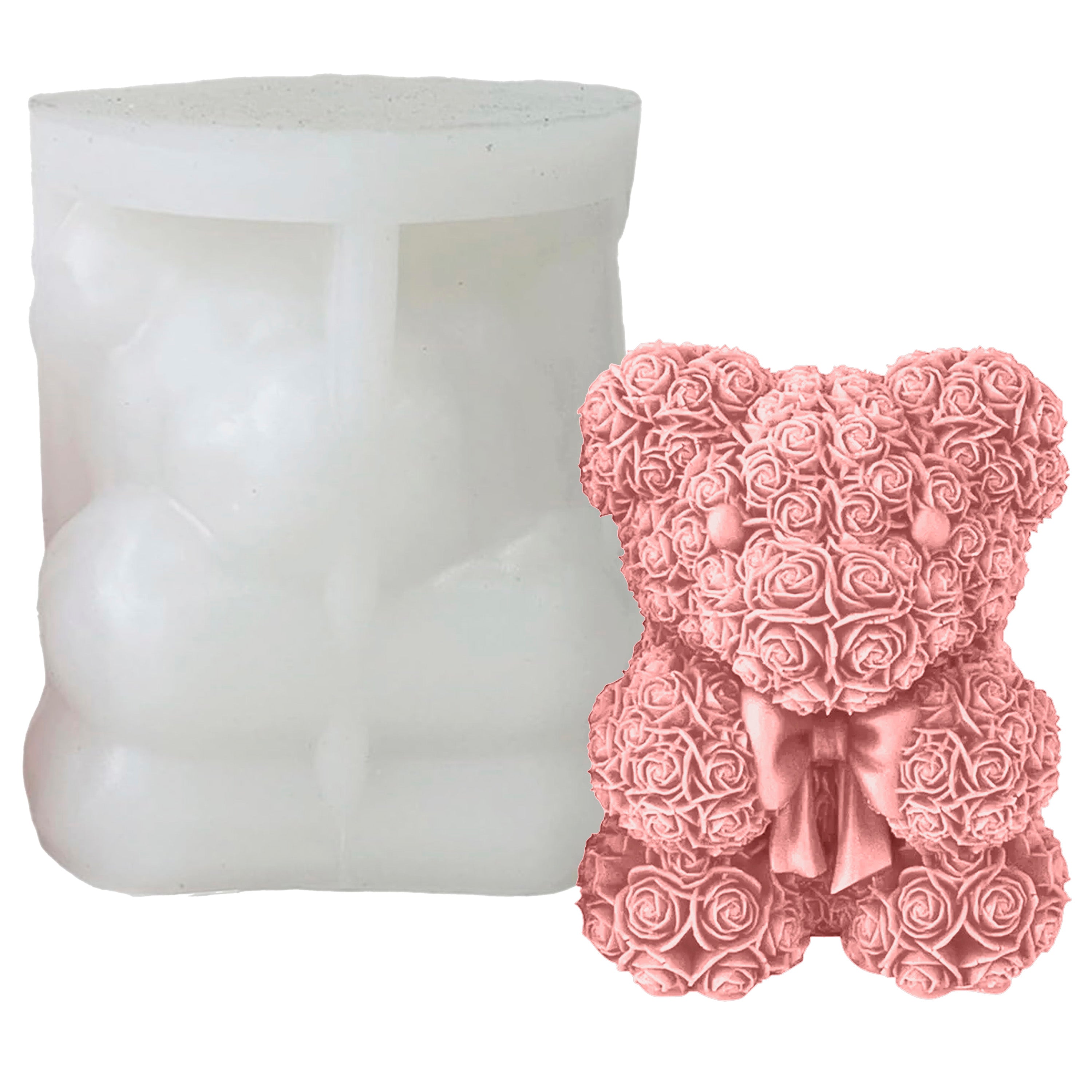 Molde Silicona Osito de Rosas 7cm