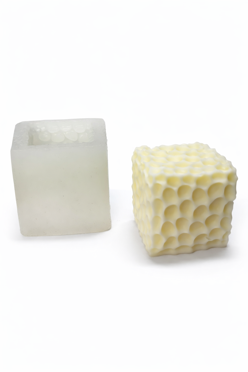 Molde Silicona Vela Cubo con Textura - 1C