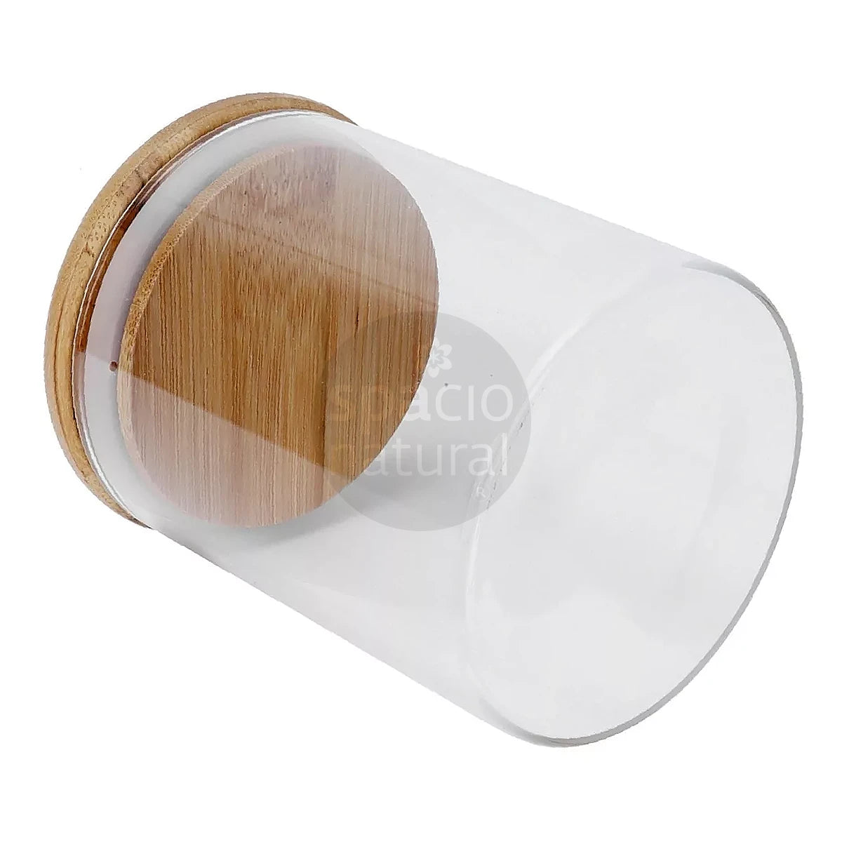 Frasco de Vidrio para Velas, Transparente Tapa Bambú