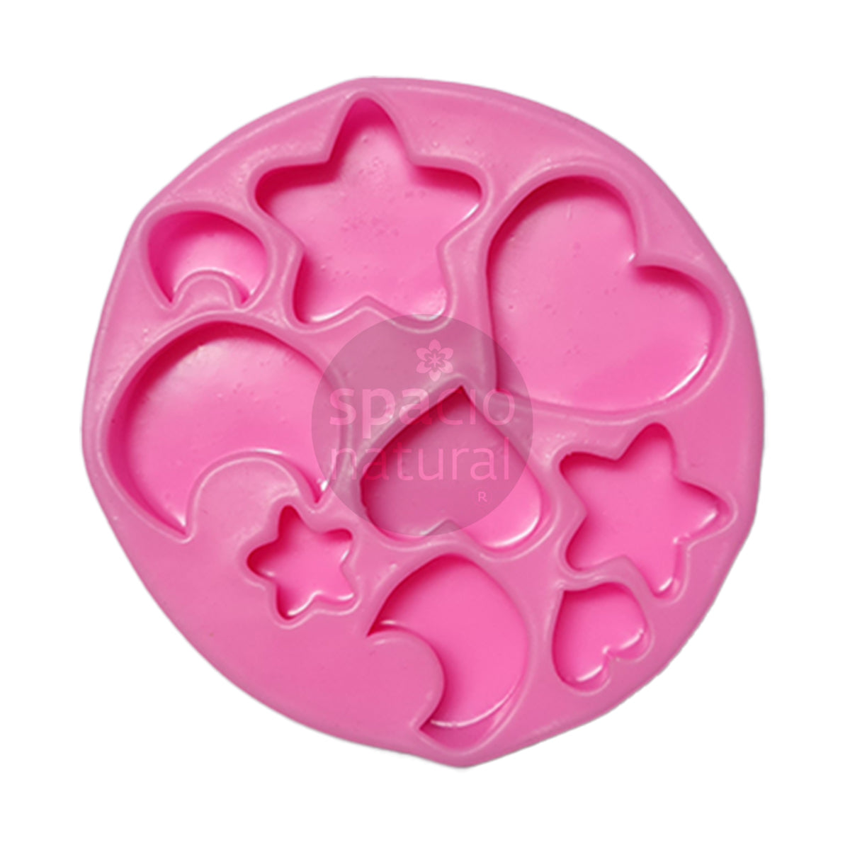 Molde Silicona Fondant Estrellas, Corazones y Lunas
