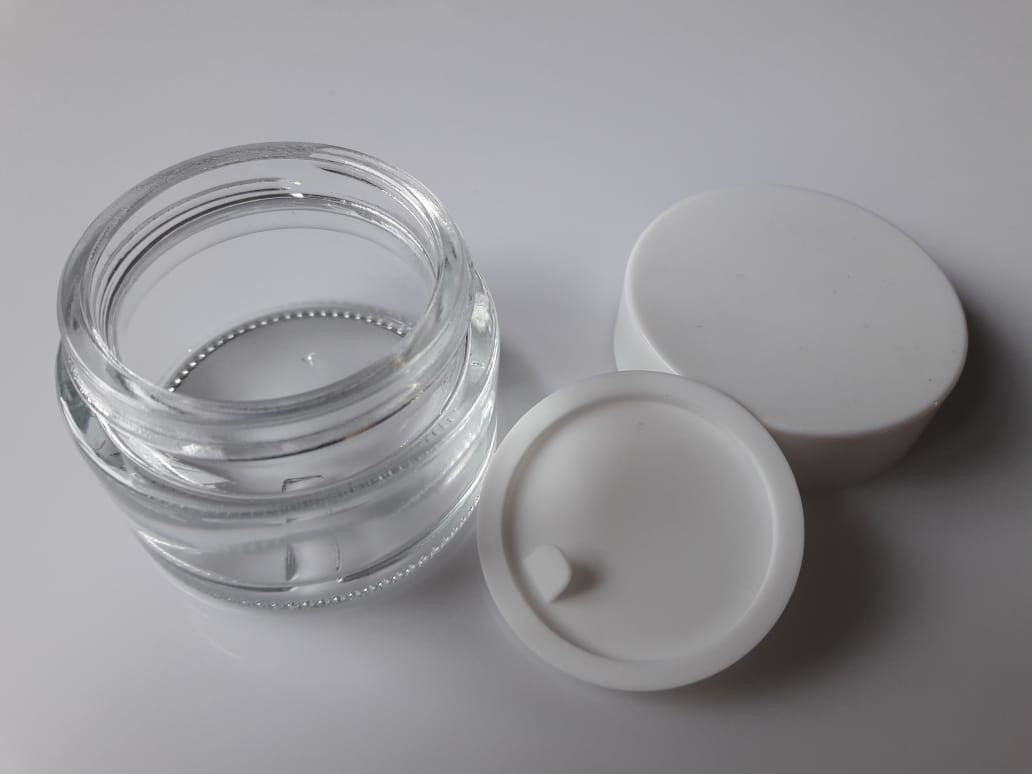 Pote crema vidrio 30ml T/blanca y contratapa