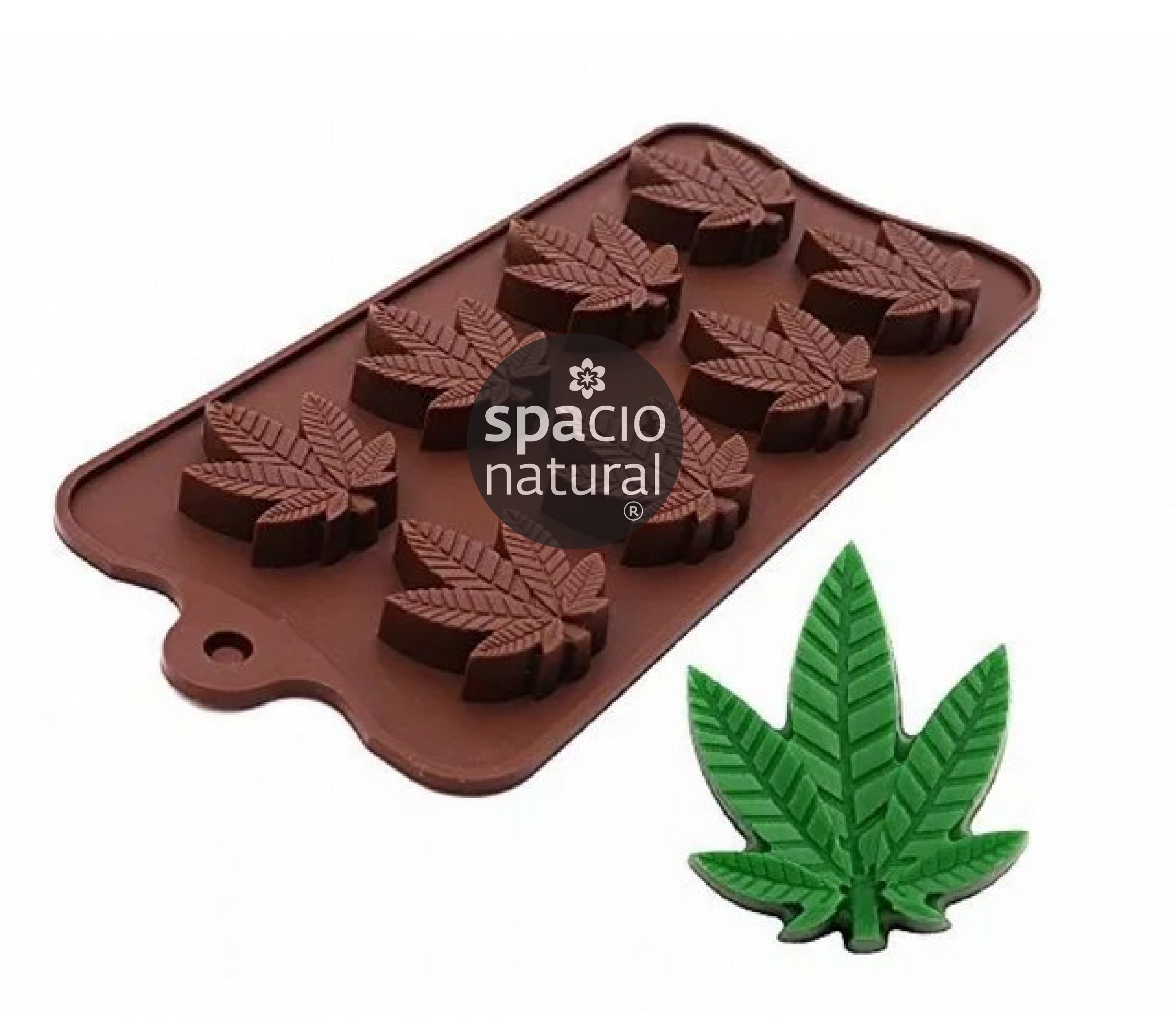 Molde Silicona hoja Marihuana 20grs.aprox