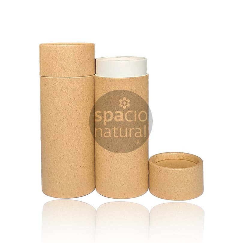 Envase desodorante de kraft tipo push up, vista lateral