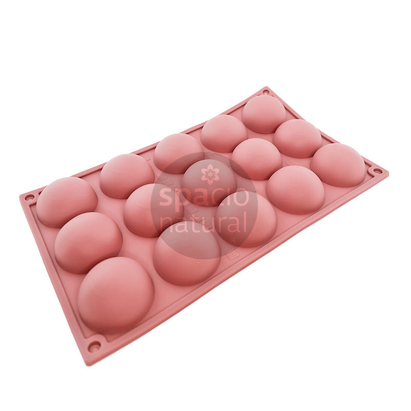 Molde Silicona Media Esfera 50 mm 15 cavidades