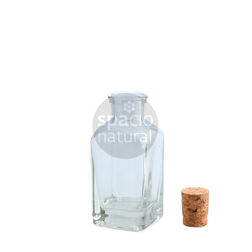 Botellas de vidrio tapa corcho 50 ml con corcho al lado