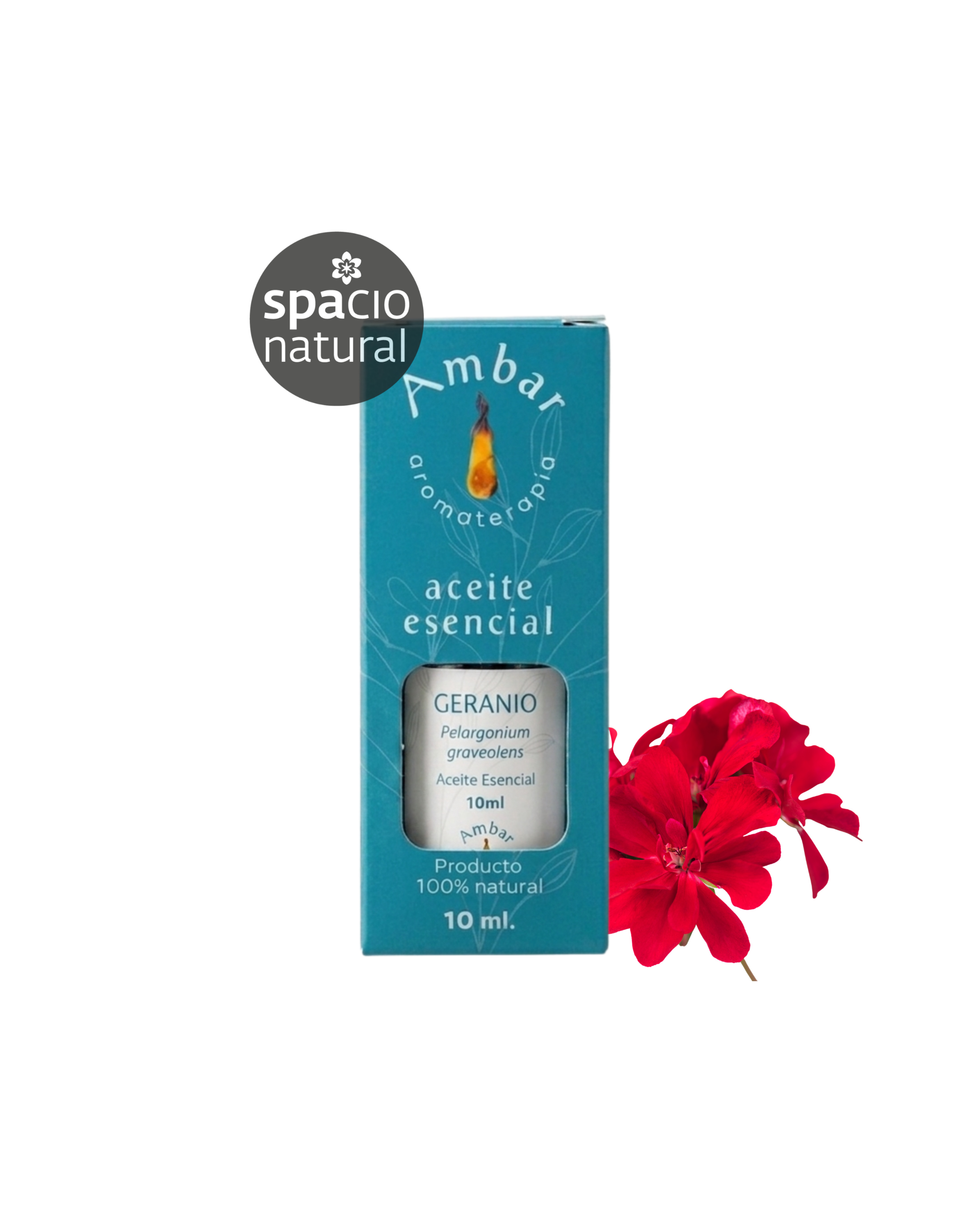 Aceite Esencial Geranio 10 ml - Ámbar