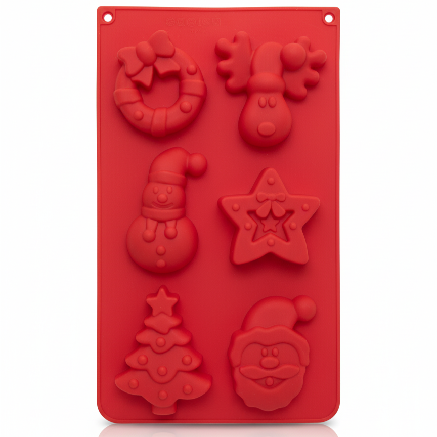 Molde de Silicona Árbol Navidad, Pascuero, Reno - 6C