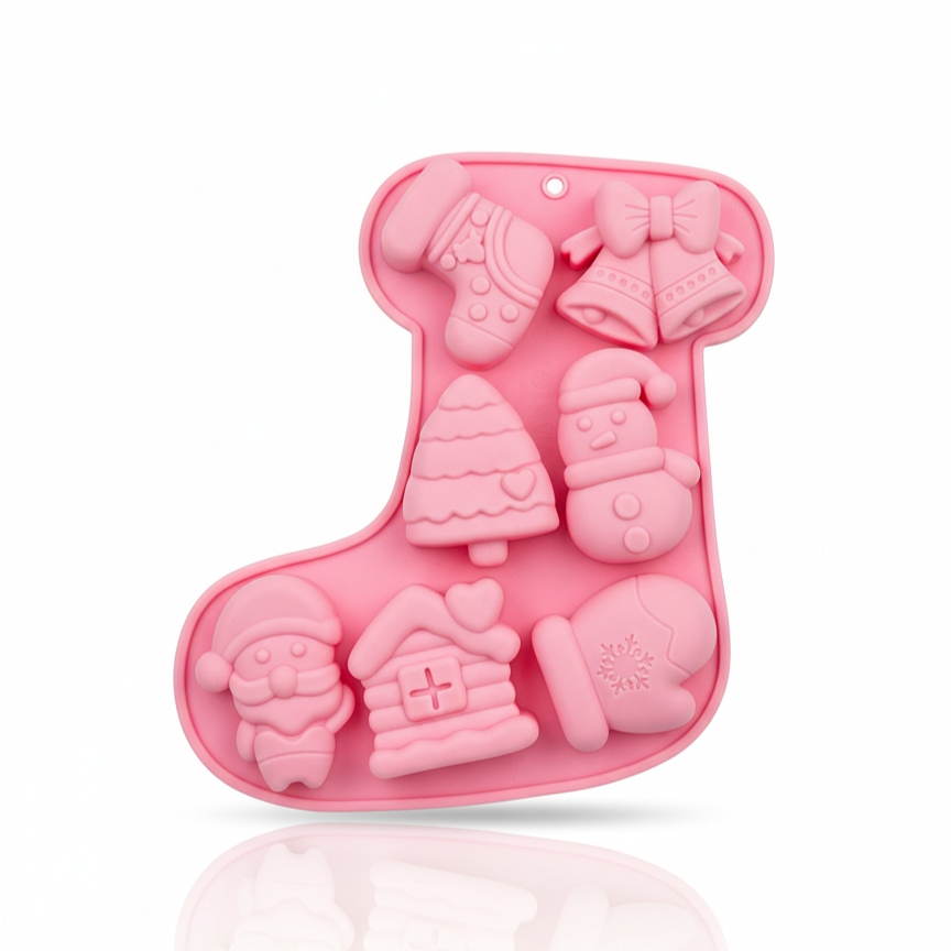 Molde Silicona Navidad Bota, Pascuero, Árbol, Guante - 7C