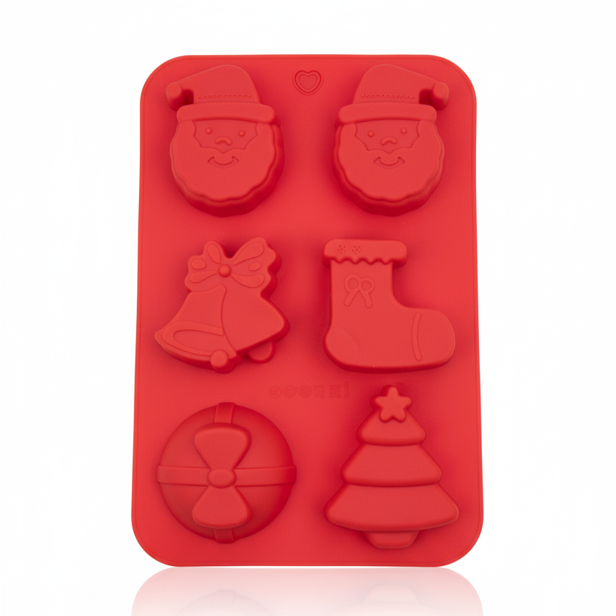 Molde Silicona Navidad Pascuero, Campana, Bota, Árbol - 6C