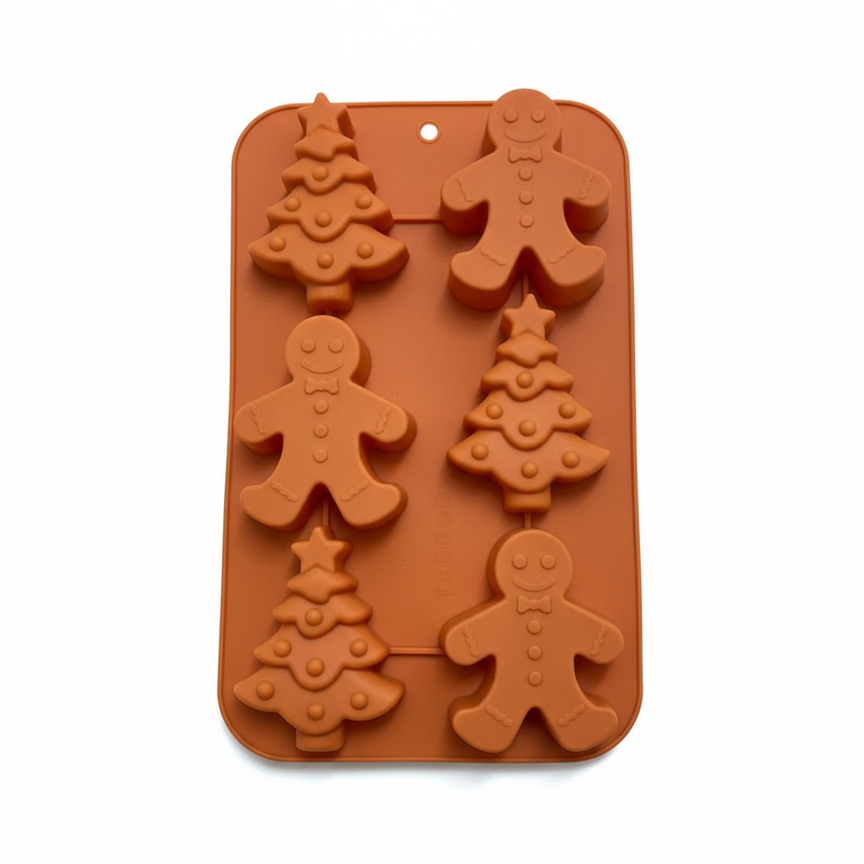 Molde Silicona Navidad Jengibre Arbol