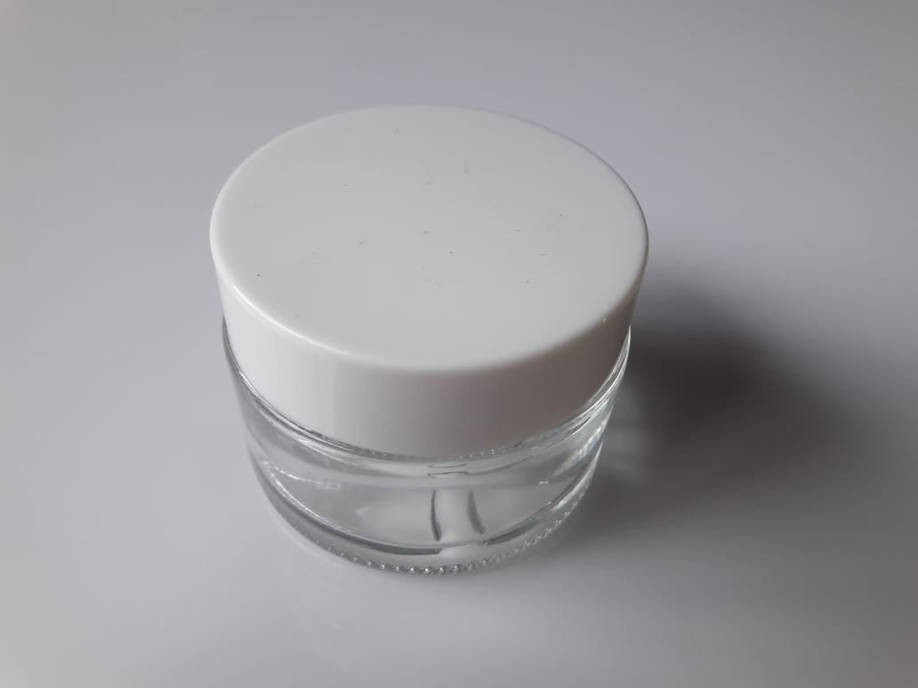 Pote crema vidrio 30ml T/blanca y contratapa